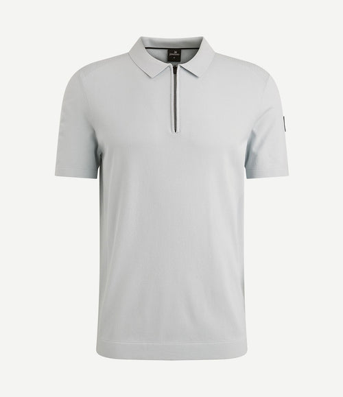Poloshirt half-zip lichtblauw