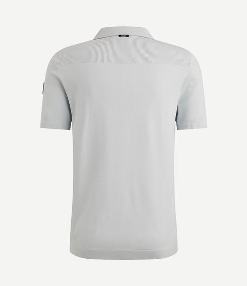 Poloshirt half-zip lichtblauw