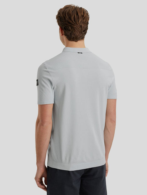 Poloshirt half-zip lichtblauw