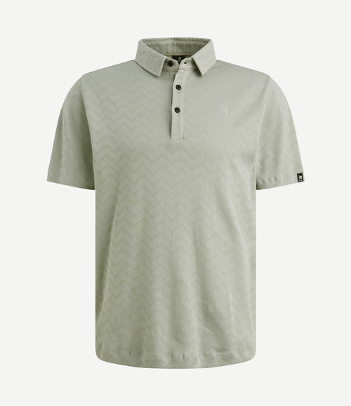 Poloshirt jacquard jersey groen