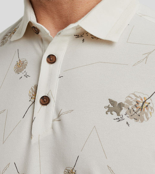 Vanguard poloshirt print ecru | Regular-fit