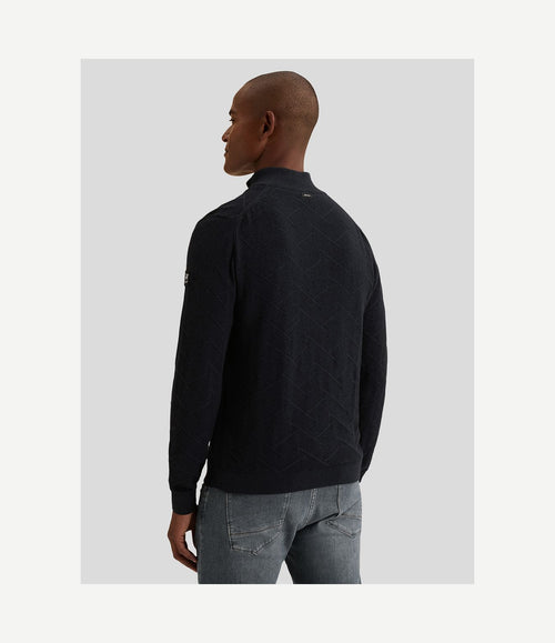 Pullover halve rits mouline sky captain