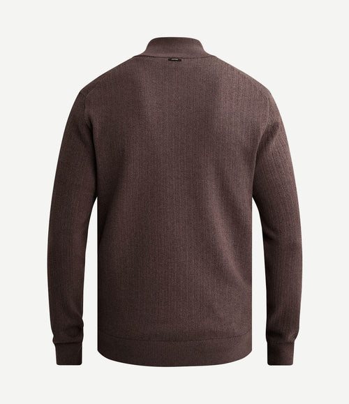 Pullover halve rits structure moonscape