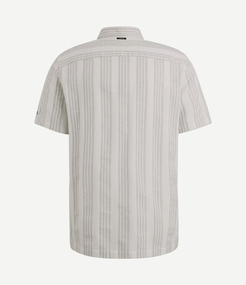 Short sleeve overhemd dobby streep groen