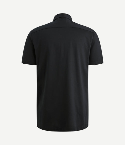 Short sleeve overhemd jersey donkerblauw