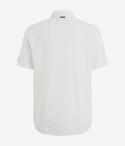 Vanguard short sleeve overhemd linnen blend wit | Regular-fit