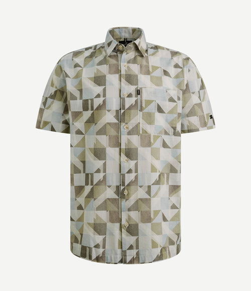 Short sleeve overhemd print groen