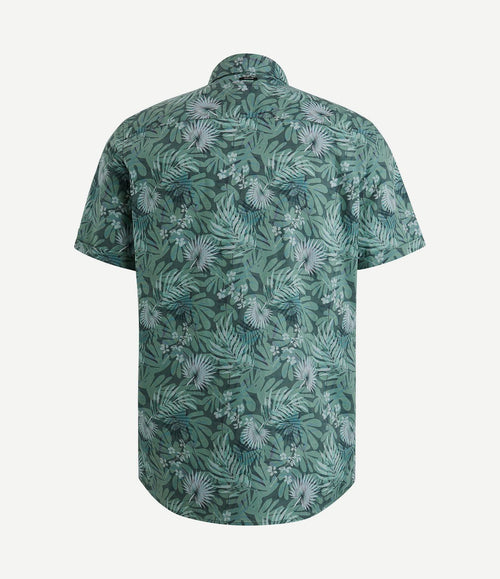 Short sleeve overhemd print groen