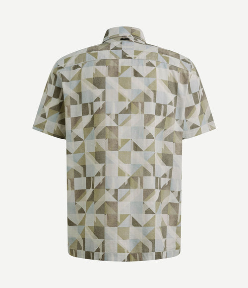 Short sleeve overhemd print groen