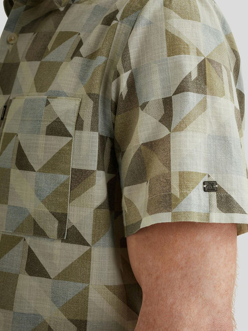 Short sleeve overhemd print groen