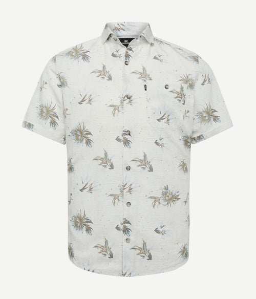 Vanguard short sleeves overhemd bloemen ecru