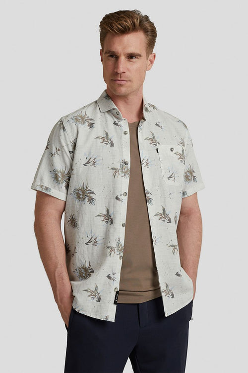Vanguard short sleeves overhemd bloemen ecru