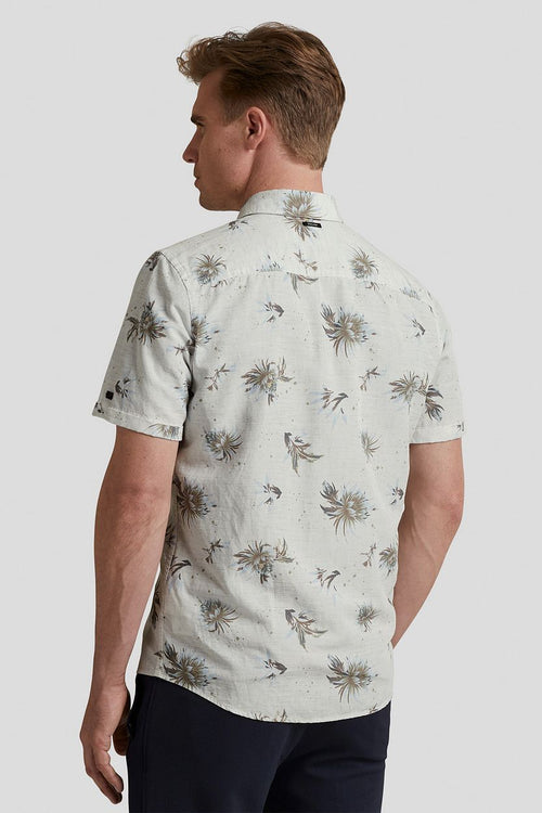 Vanguard short sleeves overhemd bloemen ecru