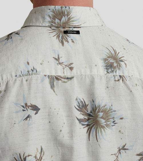 Vanguard short sleeves overhemd bloemen ecru