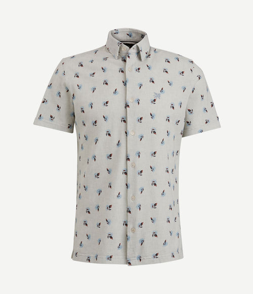 Short sleeves overhemd print grijs