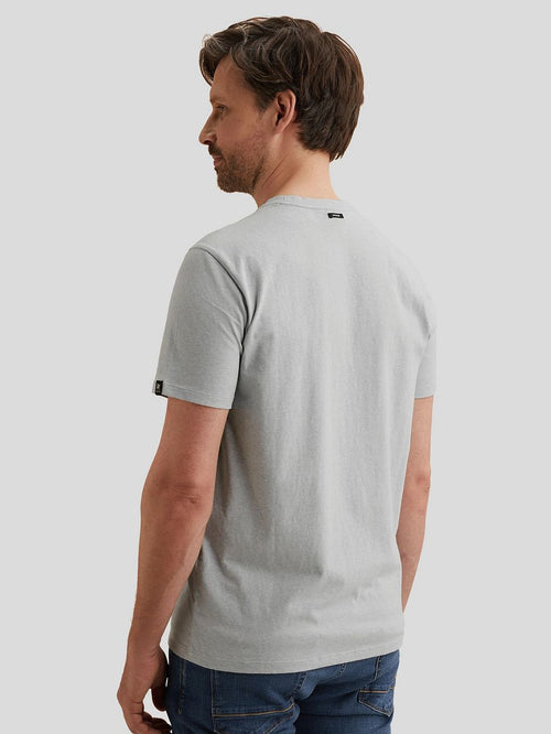 T-shirt logo melange lichtblauw