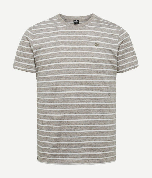 Vanguard t-shirt strepen bruin | Regular-fit