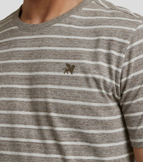 Vanguard t-shirt strepen bruin | Regular-fit