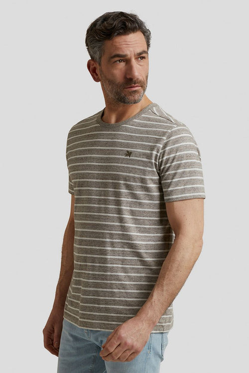 Vanguard t-shirt strepen bruin | Regular-fit