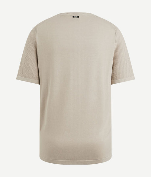 Vanguard t-shirt structuur beige | Regular-fit