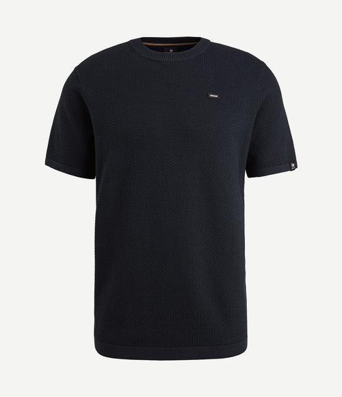 T-shirt structuur donkerblauw
