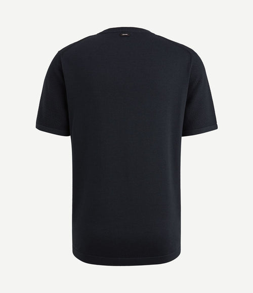 T-shirt structuur donkerblauw