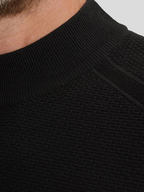 Vanguard trui knitted turtle zwart | Regular-fit