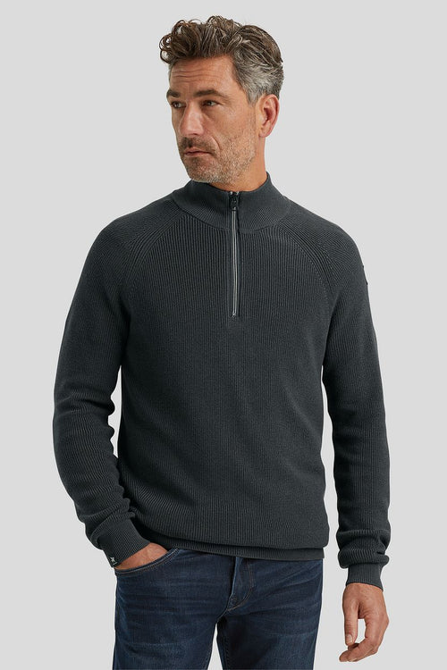 Vanguard trui halve rits antraciet | Regular-fit