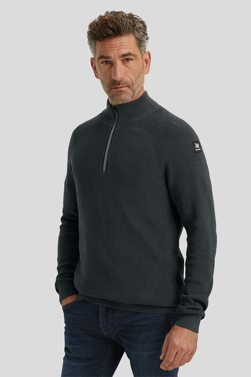 Vanguard trui halve rits antraciet | Regular-fit