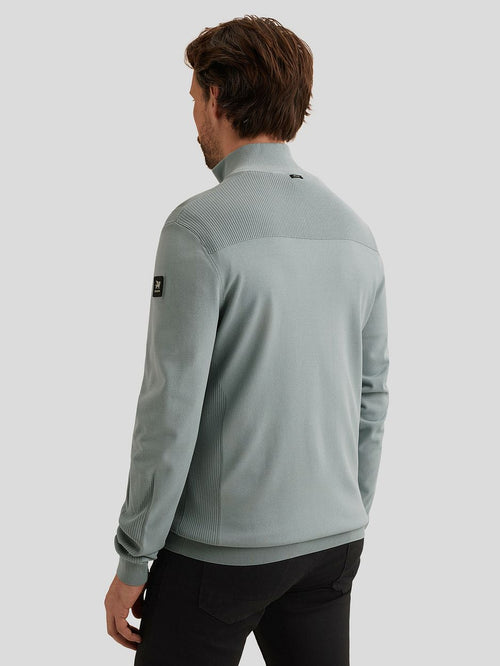 Trui halve rits blauw