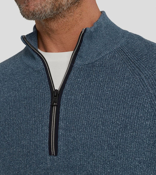 Vanguard trui halve rits blauw | Regular-fit