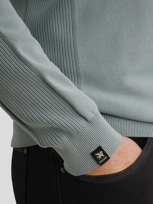 Trui halve rits blauw