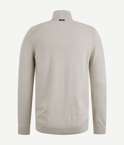 Vanguard trui halve rits melange ecru | Regular-fit