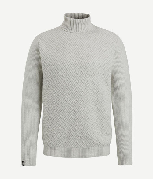 Vanguard trui halve rits structuur ecru | Regular-fit