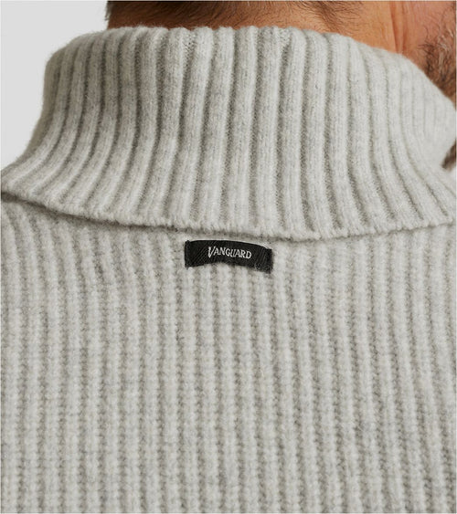 Vanguard trui halve rits structuur ecru | Regular-fit