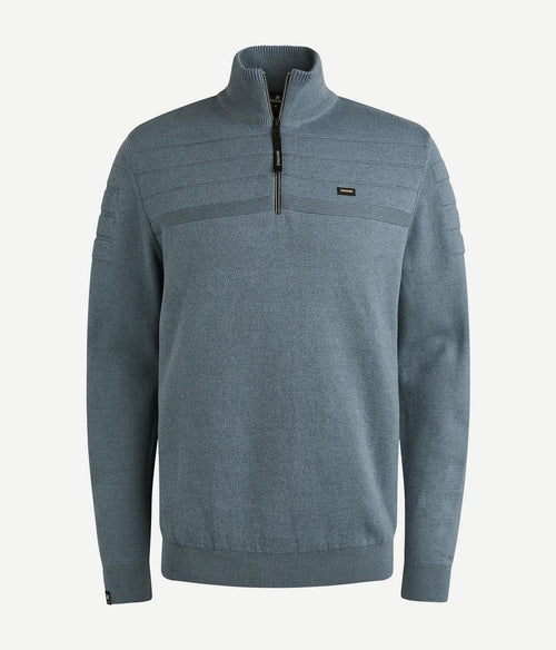 Vanguard trui halve rits structuur lichtblauw | Regular-fit