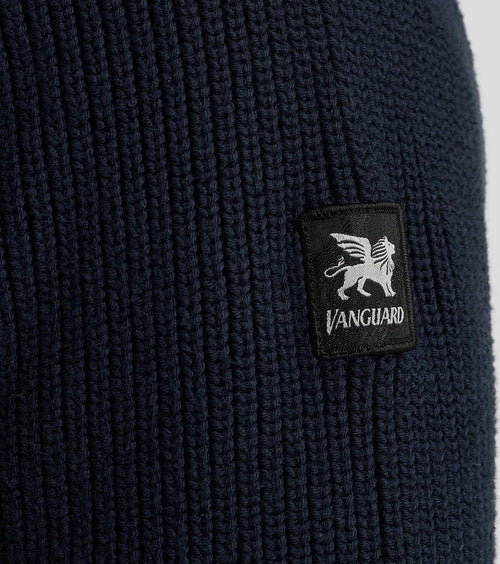 Vanguard trui halve rits structuur donkerblauw | Regular-fit