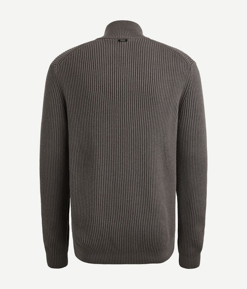 Vanguard trui halve rits structuur taupe | Regular-fit