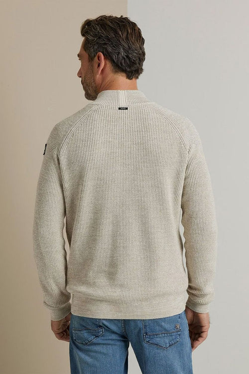 Vanguard trui knitted halve rits beige