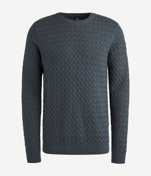 Vanguard trui knitted structure blauw | Regular-fit