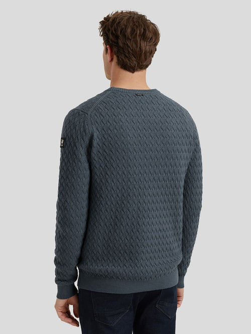 Vanguard trui knitted structure blauw | Regular-fit