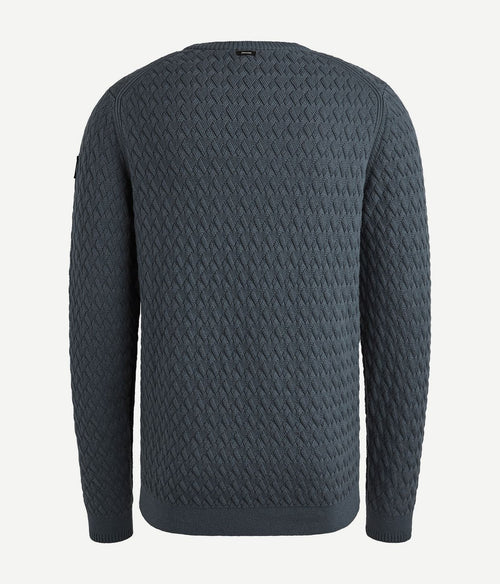 Vanguard trui knitted structure blauw | Regular-fit