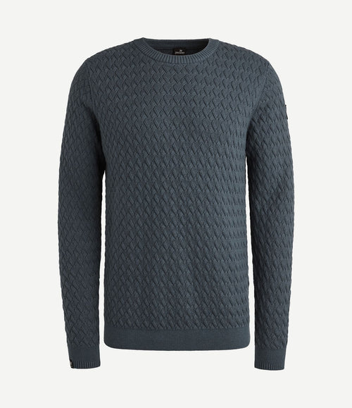 Trui knitted structure blauw