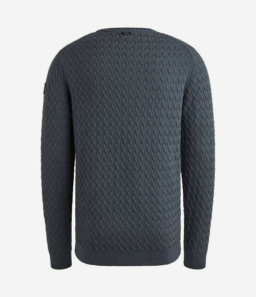 Trui knitted structure blauw