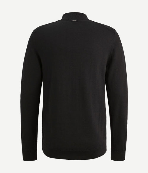 Vanguard trui knitted turtle zwart | Regular-fit