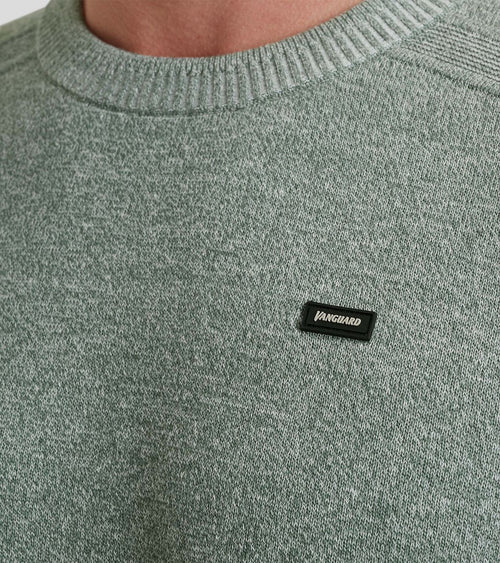Vanguard trui linnen blend melange groen | Regular-fit