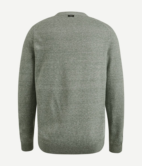 Vanguard trui linnen blend melange groen | Regular-fit