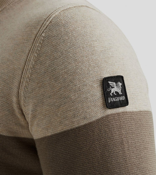Vanguard trui streep beige | Regular-fit