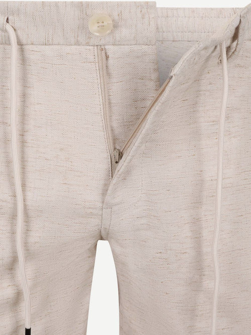 V11 short linen blend beige