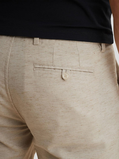 V11 short linen blend beige